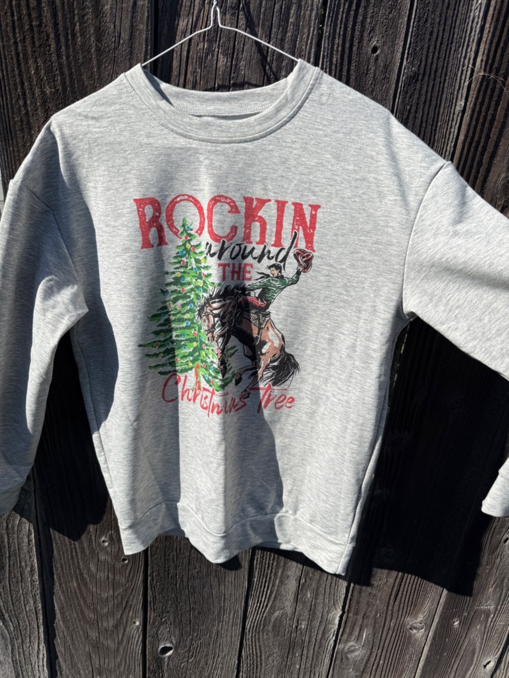Gray 'Rockin Around the Christmas Tree' Graphic Sweatshirt
